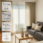 スマートカーテン 3in1｜U型・I型・ポールレール対応｜リモコン操作・簡単設置・静音設計